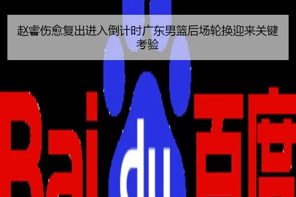 赵睿伤愈复出进入倒计时广东男篮后场轮换迎来关键考验